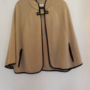 Calvin Klein Cape, tan with black piping